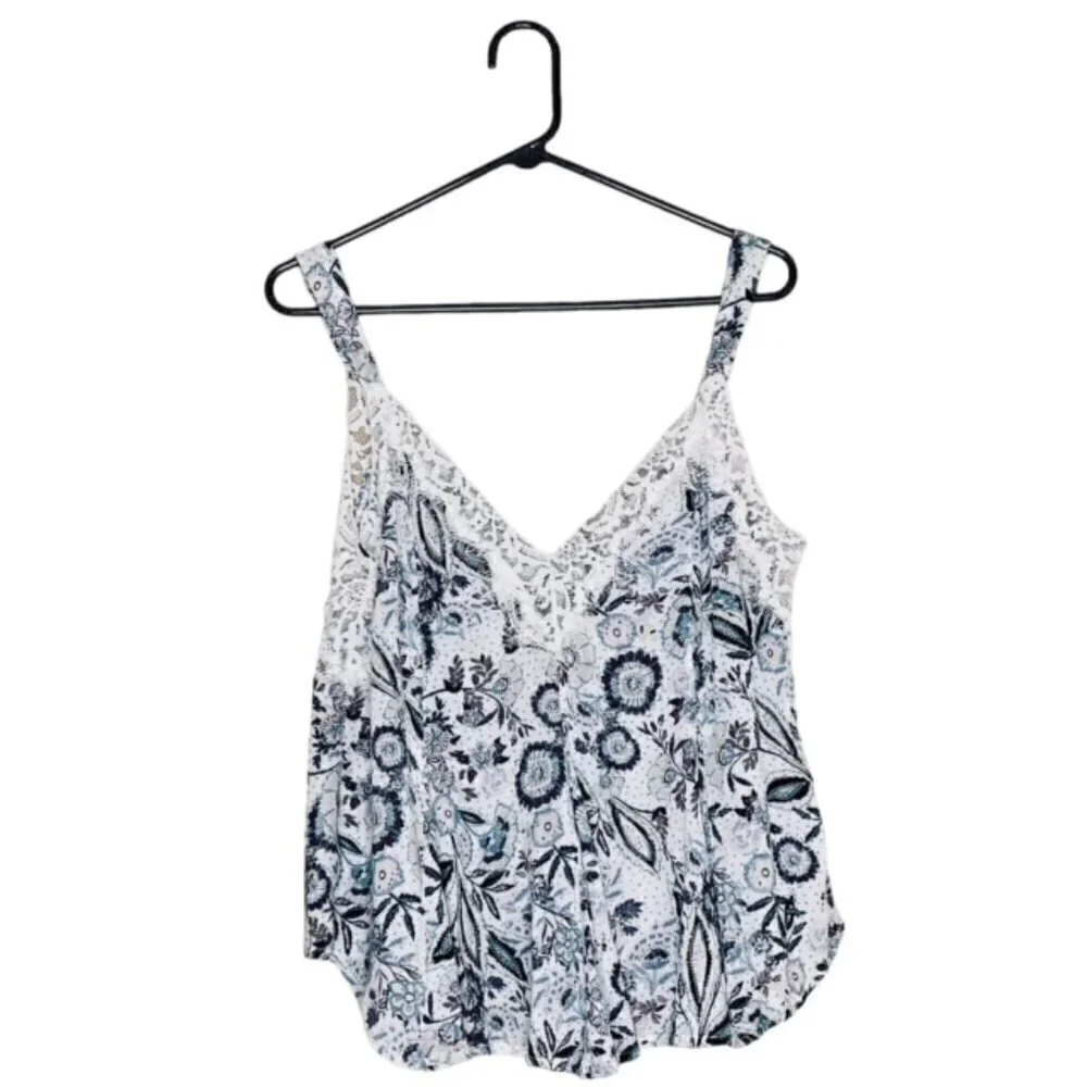 INTIMATELY FREE PEOPLE Eyelash Lace Trim Floral Cami - Size XS